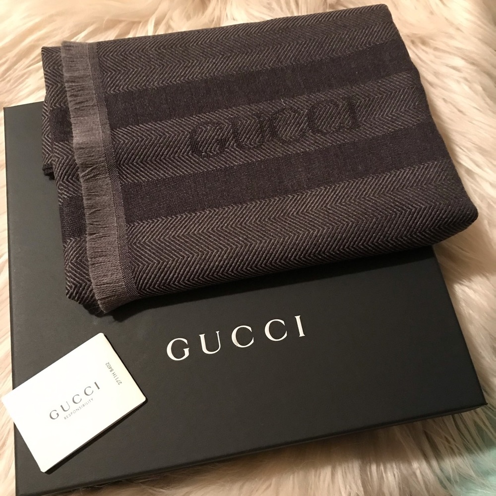Gucci Mens Wool Scarf New with Tag